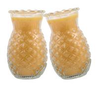 DIYEAH 2 Piezas Lámpara de Vela para Altar, Luz de Aceite de Vidrio Amarilla Forma de Piña, 3 Días, No Gotea, Iluminación Constante para Meditaciones y Reuniones Espirituales