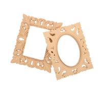 DIYEAH 2 Piezas Marco de Madera Vintage sin Acabado Marco de Madera Vintage sin Acabado Soporte para Fotos Retro Europeo para Dormitorio para Manualidades y Exhibición