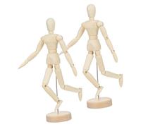 DIYEAH 2 Piezas Muñeco Articulado de Madera de Figura para Dibujo y Decoración de Oficina de Mannequin para Artistas Juguete Educativo de Anatomía