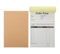 DIYEAH 2 Piezas Order Form Pad Carbon Copy Business Invoice Forms Receipt Book With Sturdy Backing For Retail Restaurant And Office Use