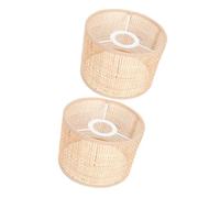 DIYEAH 2 piezas Pantallas de Lámpara Tejidas de Ratán Cubierta Protectora Ligera para Lámparas Colgantes Diseño Natural y Compacto para Hogar y Hotel Fácil de Instalar y Limpiar