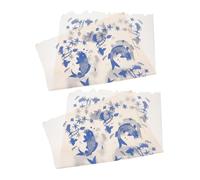 DIYEAH 2 Piezas Papel Transferencia Cerámica Alta Temperatura Calcomanías Tradicionales Azul Floral Adhesivos Artesanales para Cerámica y Alfarería Decoración Manualidades