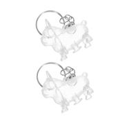 DIYEAH 2 Piezas Pet Hair Keepsake Box Transparent Dog Shape Capsule Pendant Keychain For Portable Hair Storage Memorial Container For Cats Dogs