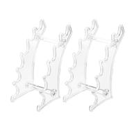 DIYEAH 2 Piezas Soporte de Acrílico para Bolígrafos y Pinceles de Maquillaje, Organizador de Escritorio para Oficina Diseño Simple, Forma Curva y Estilo Sobrio