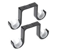 DIYEAH 2 Piezas Soporte de Barra de Cortina Doble de Aluminio | Ajuste para Varilla de 2,6 a 2,8cm, Acabado Negro Suave, Adecuado para Oficina y Hogar