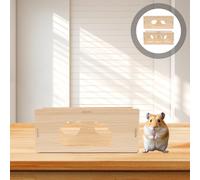 DIYEAH 2 Piezas Túneles de Madera para Hámsteres Enanos Juguetes Exploratorios con Refugio Privado y Plataforma de Ligera y Portátil para Cobayas y Mascotas Pequeñas