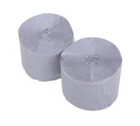 DIYEAH 2 Rollos Serpentinas de Papel Crepé Plateado para Uso Versátil en Fiestas, Cumpleaños y Shower, Rollos de 25 M para Cortar y Adornar Ventanas