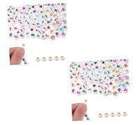DIYEAH 2 Series Cuentas Acrílicas Mezcladas Planas Con Letras Números Y Para Hacer Pulseras Y Bisutería 300 Piezas*2