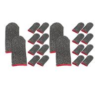 DIYEAH 2 Series De Juego Consejos De Pantalla Táctil Móvil Antiestático Sudor Guantes De Compresion Mangas Empuñaduras De Pulgar Fibra De Plata Negro 10 Piezas*2