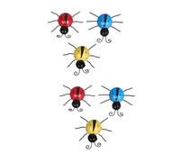 DIYEAH 2 Series Decoración De Insectos Decoración De La Pared Adornos De Jardín Adornos Colgantes De Jardín Muro Arte De La Pared Del Jardín Al Aire Libre Grande Rojo Planchar 3 Piezas*2