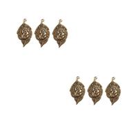 DIYEAH 2 Series Llavero Diseño Escultura Retro Colgantes Antiguos Colgantes Clave Latón 3 Piezas*2