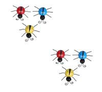 DIYEAH 2 Series Mariquita Decoración Adornos De Jardín Exterior Mariquita De Jardín Decoración De La Pared Arte De La Pared Del Jardín Al Aire Muro Rojo Planchar 3 Piezas*2