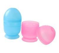 DIYEAH 2 Vasos Mezcladores para Teñir el Cabello con Escala, Plástico Resistente, Tamaño Pequeño 12.5x7 Cm, Colores Azul y Rosa, Kit para Peluquería Profesional y Salón de Belleza