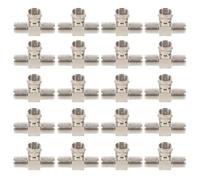 DIYEAH 20 conectores divisores tipo F: 1 macho a 2 hembras, adaptador para cable de antena de televisión - Accesorios metálicos para cable coaxial para acoplamiento de señal de TV y vídeo