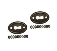 DIYEAH 20 Piezas Placas Bocallave Ovaladas Retro de Aleación Cubierta Decorativa para Cerraduras de Muebles de Oficina y Hogar Insertos Resistentes para Puertas y Escritorios