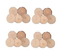 DIYEAH 20 Piezas Rodajas de Madera Natural sin Tratar Círculos de Madera Rústicos para Manualidades Pintura Posavasos y Centros de Mesa para Bodas y Decoración Navideña