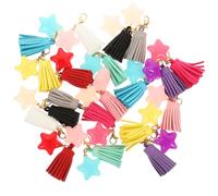 DIYEAH 20piezas Colgante De De De Cinco Puntas Borlas De Imitación De Estrellas Multicolores Accesorios Para Manualidades Colgante Para Llavero Decoración De Macramé Para Colgar Teléfono