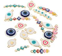 DIYEAH 20Piezas Colgantes de Bricolaje de Ojos Malignos de Accesorios para Joyas Pendientes y Collares Conectores para Manualidades