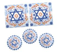 DIYEAH 20piezas Servilletas Desechables Para Janucá Con Diseño De Menorá Servilletas Festivas De Papel Para Fiestas Judías Adecuado Para Mesa De Celebración