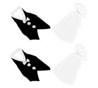 DIYEAH 2juegos Funda para Botella de Vino para Vestido de Novia Decoración de Boda para Centros de Mesa de Celebración y Fiestas de Novios