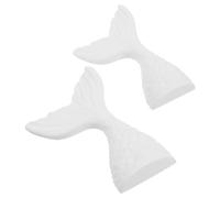 DIYEAH 2piezas Adornos Decorativos para Fotografía de Pez de Yeso Talladas Mano Figuras de Pez Náuticas para Centros de Mesa Costeros Decoración para Fiestas de Sirenas o Hogar