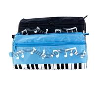 DIYEAH 2piezas Bolsa de Papelería Musical para Lápices Diseño de Notas Musicales y Piano Estuche Portátil para Lápices Obsequio para Estudiantes y Amantes Música