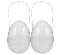 DIYEAH 2piezas Huevos De Pascua Gigantes De Plástico Transparente Cajas Rellenables Con Asa Contenedores De Almacenamiento Para Decoración De Fiestas Huevera Portátil Para Huevos De Pascu