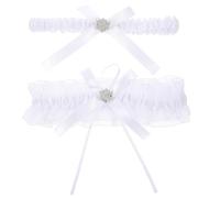 DIYEAH 2piezas Liga de Novia Elástica de Encaje Accesorio Elegante para Muslo de Novia Conjunto de Ligas Nupciales Delicadas para Boda y Ceremonia