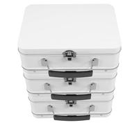 DIYEAH 3 fiambreras metálicas vintage: Recipiente de hojalata resistente con tapa abatible y asa - Fiambrera Bento reutilizable para hombres y mujeres, ideal para viajes, aperitivos y sándwiches.