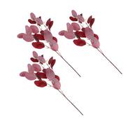 DIYEAH 3 Piezas Artificiales de Eucalipto con Fruta Follaje de Plástico Realista para Decoración de Jarrones Relleno Natural sin Mantenimiento Resistente y Fácil Limpieza