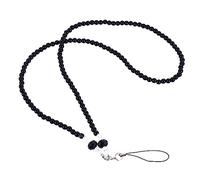 DIYEAH 3 Piezas Cordón De Teléfono De Cristal Collar De Teléfono Celular Cordones De Teléfono Con Cuentas Cadena De Cordón De Teléfono Lanyards for Keys Rosario Cuello Acollador Black
