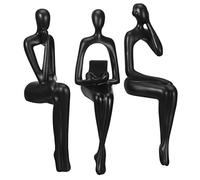 DIYEAH 3 Piezas Estatuas Abstractas Sentadas de Resina para Decoración Moderna de Sala y Oficina Figuras Artísticas para Estantería Escritorio y Mueble Adorno Decorativo para Salón y
