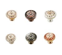 DIYEAH 3 Pomos de Armario Europeos de Madera Color Marfil, Tiradores Redondos para Cajones y Muebles, Herrajes para Puertas de Gabinete, Uso en Hogar y Hotel