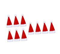 DIYEAH 36piezas Enfriador de Botellas Gorro de Papá Noel Mini Gorros Navideños Fundas para Cubiertos Cortadores de Piruletas y Tenedores para Fiestas de Navidad