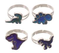 DIYEAH 4 anillos que cambian de color según el estado de ánimo - Anillo que cambia de color con la temperatura - Joyería que emociones de animales para regalo de cumpleaños y accesorios de carnaval