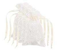 DIYEAH 4 Bolsas de Obsequio de Satén y Encaje Cordón, Pequeñas Bolsas Portátiles para Joyas y Dulces, Fáciles de Abrir para Baby Shower y Navidad