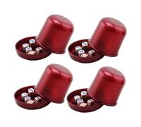 DIYEAH 4 Juegos Cubilete de Dados Antitrampas con Base, Abs, Tapa | Ktv y Bar, Diseño Engrosado Resistente a Impactos, Accesorio de Juego con Cubierta Clara