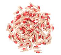 DIYEAH 4 Juegos Precioso Clip De Fotos Plato Mariquita Clavijas De Fotos Mini Pinzas Para La Ropa Decoración Alegría Pequeñas Pinzas Para La Ropa Fotos Decorado Poseedor Bambú 100 Uds * 4