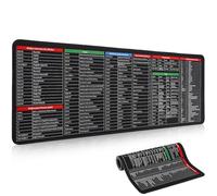 DIYEAH 4 Piezas Alfombrilla Ratón Extra Grande con Atajos Excel Antideslizante para Teclado Oficina y Hogar