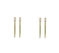 DIYEAH 4 Piezas Bolígrafo Metálico Creativo Decoración de Perlas Dorado, Punta Fina, 2 Unidades, Adecuado para Oficina, Negocios y Papelería Profesional