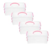 DIYEAH 4 Piezas Caja Organizadora y Ventana Transparente con Compartimentos Múltiples Apilable para Marcadores y Pinceles de Acuarela para Escritorio y Viajes Escolares