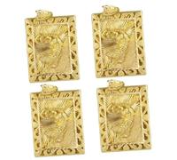 DIYEAH 4 Piezas Colgante De Tigre De Latón Collar De Anime Collar De Dragón Decoración De La De Oro Encanto Del De Tigre Pequeño e Artesanal Colgante e Antiguo