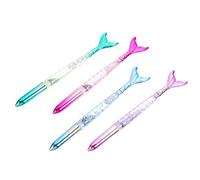 DIYEAH 4 piezas de bolígrafos de gel sirena, bolígrafos de bola recubiertos con UV, tinta azul de 1.0 mm, papelería creativa para estudiantes, escritura y dibujo