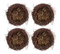 DIYEAH 4 Piezas de Nido de Pájaro Artificial de Ratán 8 CM Decoración Natural para Jardín Manualidades DIY Accesorio Decorativo para Jaulas y Árboles Adecuado para Decoración de