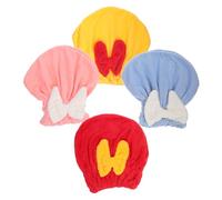 DIYEAH 4 piezas Gorro Secado Rápido Cabello Coral de Absorbente Turbante para Cabello Mojado Mujeres Niñas Antiencrespamiento Seguro sin Goteo Baño Limpio