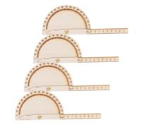 DIYEAH 4 Piezas Herramientas de producción tecnológica para manualidades pequeño transportador transportadores de construccion transportador de regla Madera Beige
