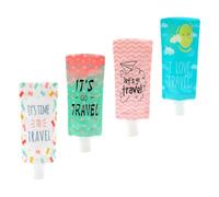 DIYEAH 4 Piezas Kit de Bolsas Vacías para Rellenar Loción y Crema 100ml Plástico Duradero Buen Sellado para Viajes y Organización de Cosméticos