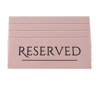 DIYEAH 4 piezas Letreros de Mesa Reservados Rosa Dorado para Sillas de Boda y Restaurante Carteles Duraderos para Reservas y Gestión de Invitados Eventos Especiales