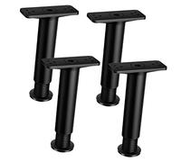 DIYEAH 4 Piezas Marco de Soporte de la Cama Acero Ajustable Aluminio Partes de Apoyo Cromo Soporte para Patas de Muebles Soporte de Altura Ajustable Black
