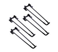 DIYEAH 4 Piezas Plegable con Base metálica Pata de Escritorio Horquilla Apoyo Pata de la Mesa Pata de Mesa de Doble Barra Plegable Pata de Mueble Planchar Negro